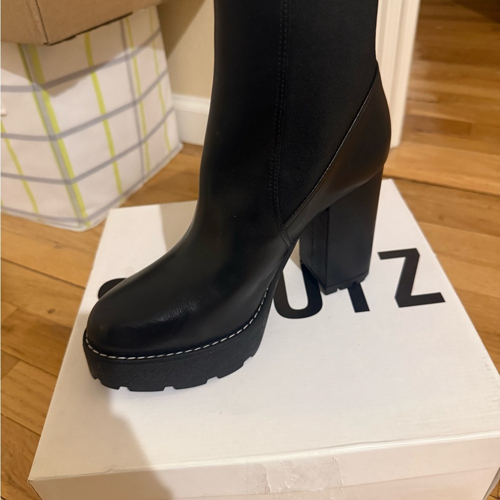 NEW IN BOX NIB NWT SCHUTZ LEATHER PLATFORM BOOTS